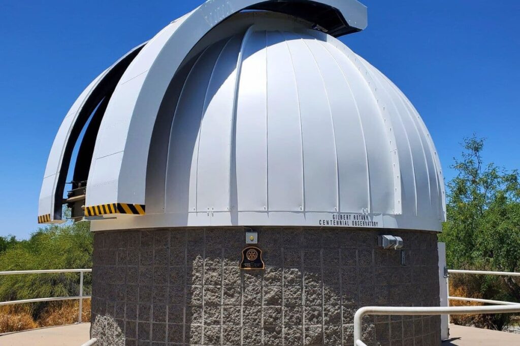 Gilbert Rotary Centennial Observatory with newly painted dome