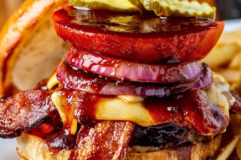 Gouda Garlic Bacon Burger