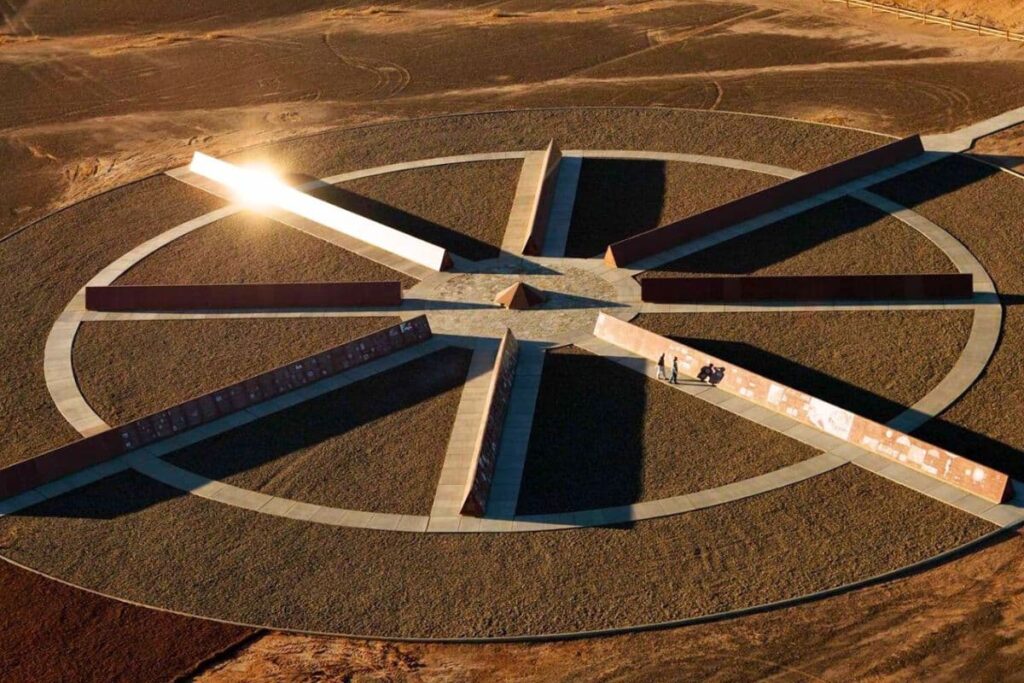 Drone view of the History of Humanity monument at the Museum of History in Granite