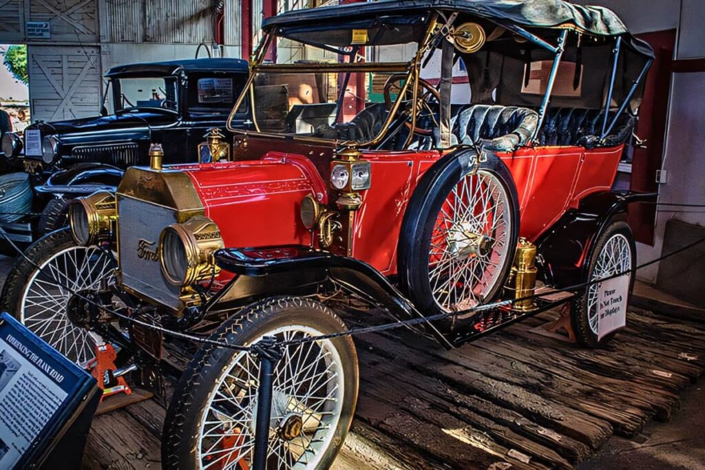 Ford Model T Plank Road exhibit at Colorado River State Park