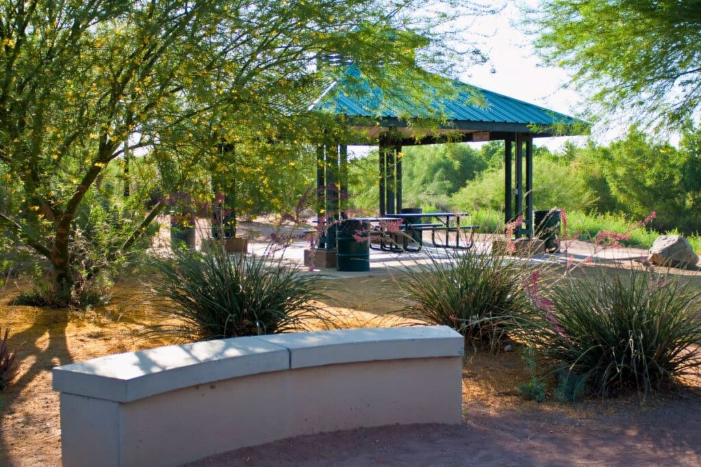 Gazebo and rest area at West Wetlands Park