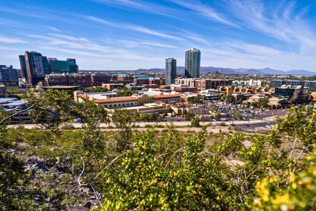 Mountain view into downtown Tempe