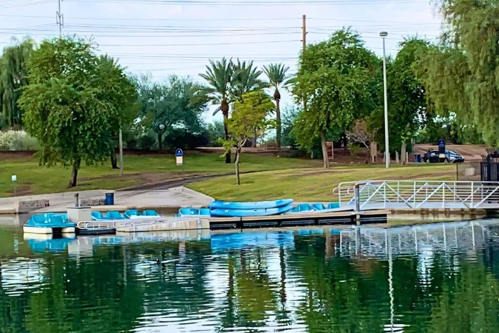 Pedal boat rental on Kiwanis Park lake