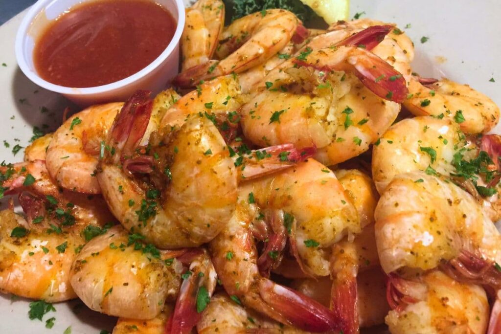 Salty Papa's Naked Shrimp with garlic butter