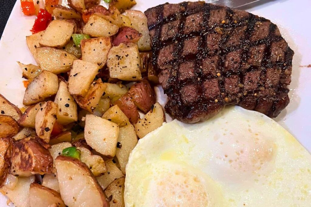 Steak and eggs breakfast all day at Yuma Landing Sports Bar and Grill