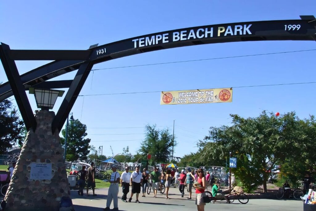 Tempe Beach Park entrance gate