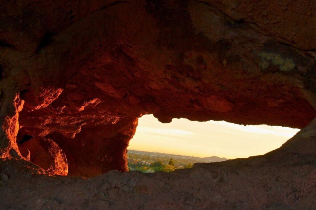 View from inside Hole in the Rock at Papago Park