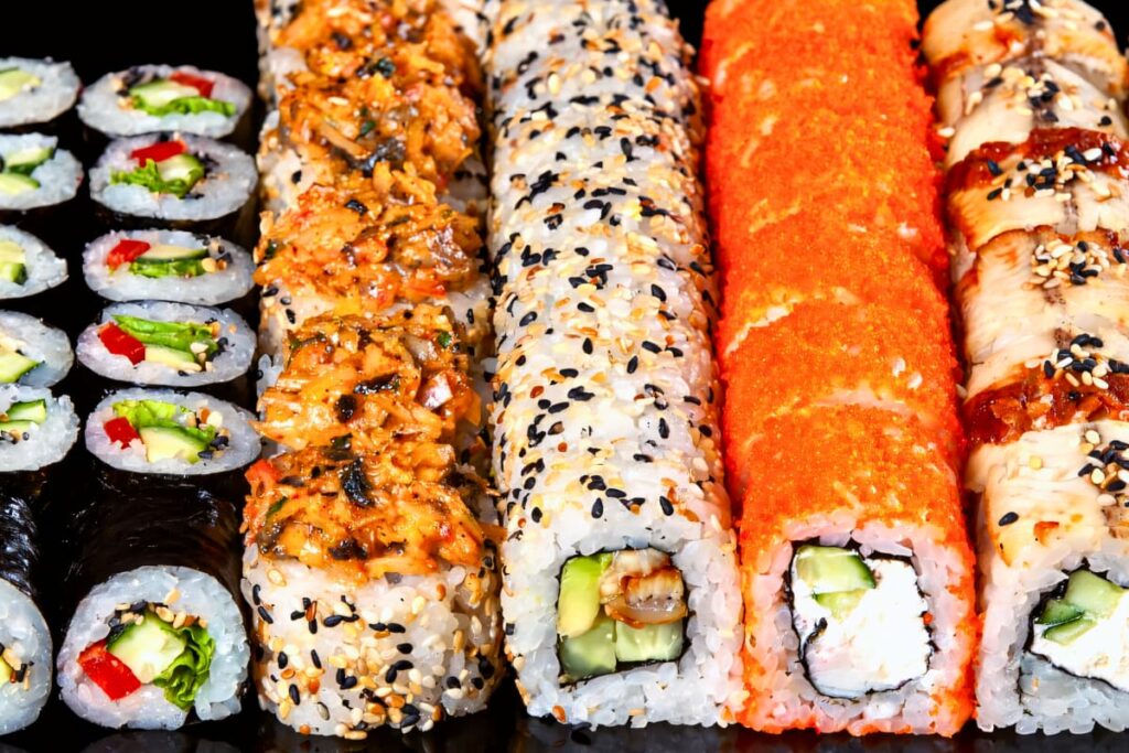 Fresh assorted Sushi Roll choices